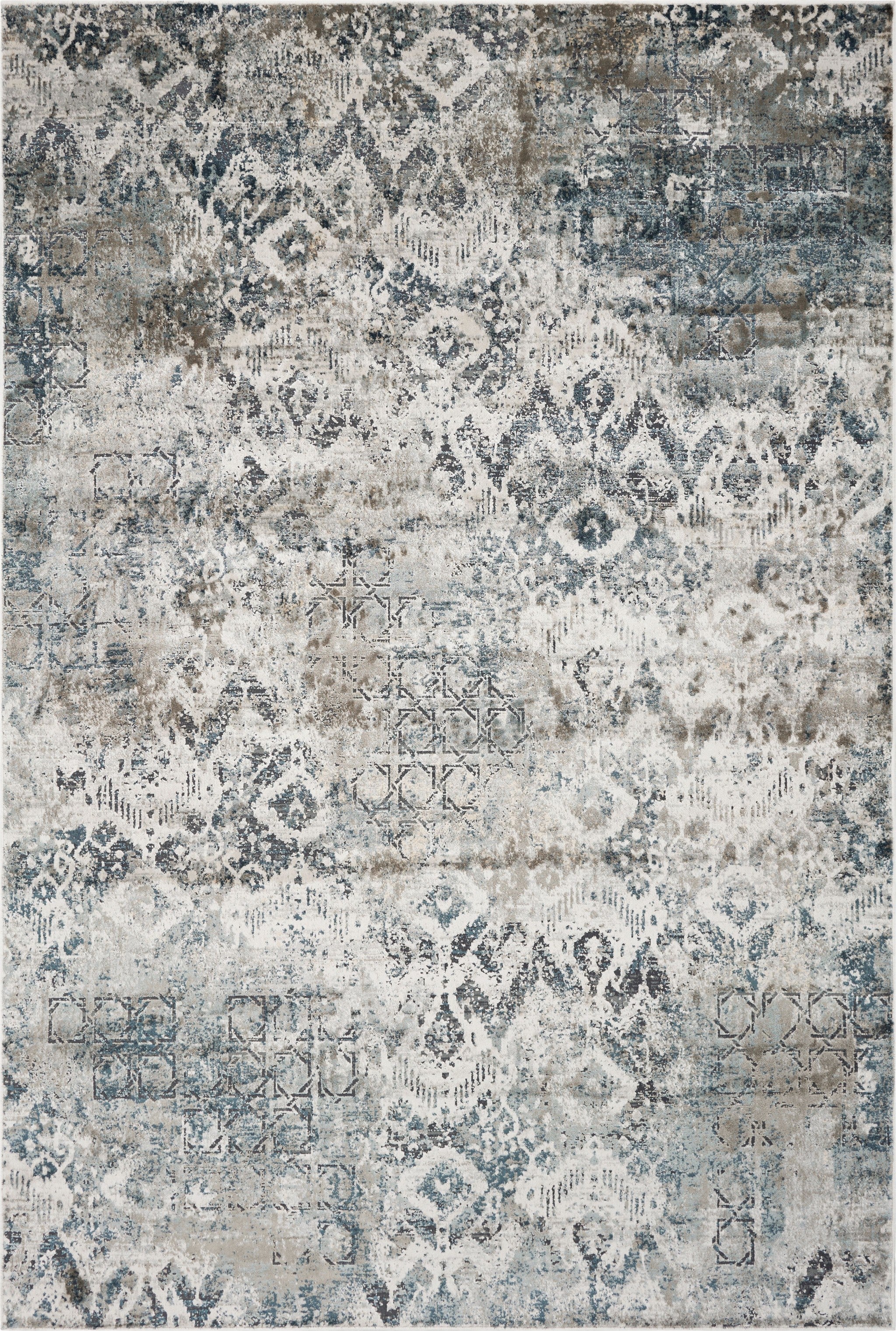 5'X8' Teal Machine Woven Distressed Traditional Indoor Area Rug 5'X8' Teal