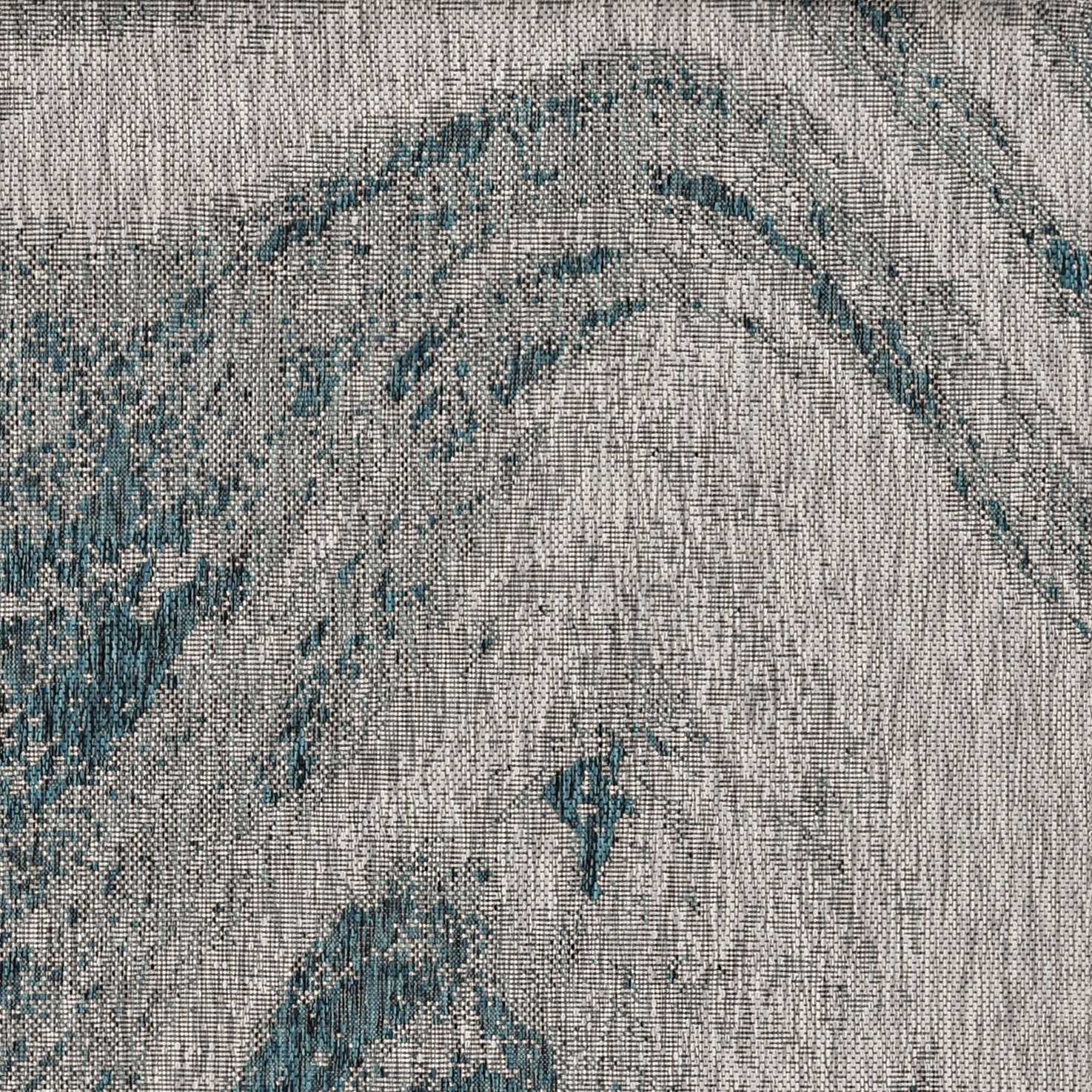 5' X 8' Grey Or Teal Abstract Waves Rug 5' X 8' Grey Or Teal Abstract Waves