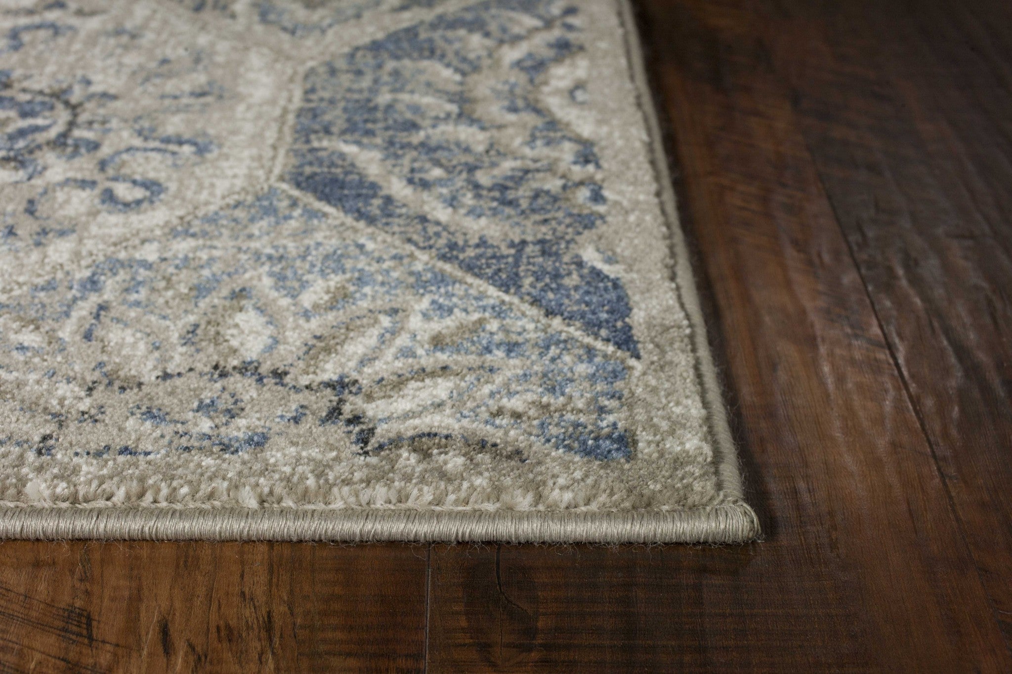 8' Grey Machine Woven Floral Ogee Indoor Runner Rug 8' Grey Machine Woven