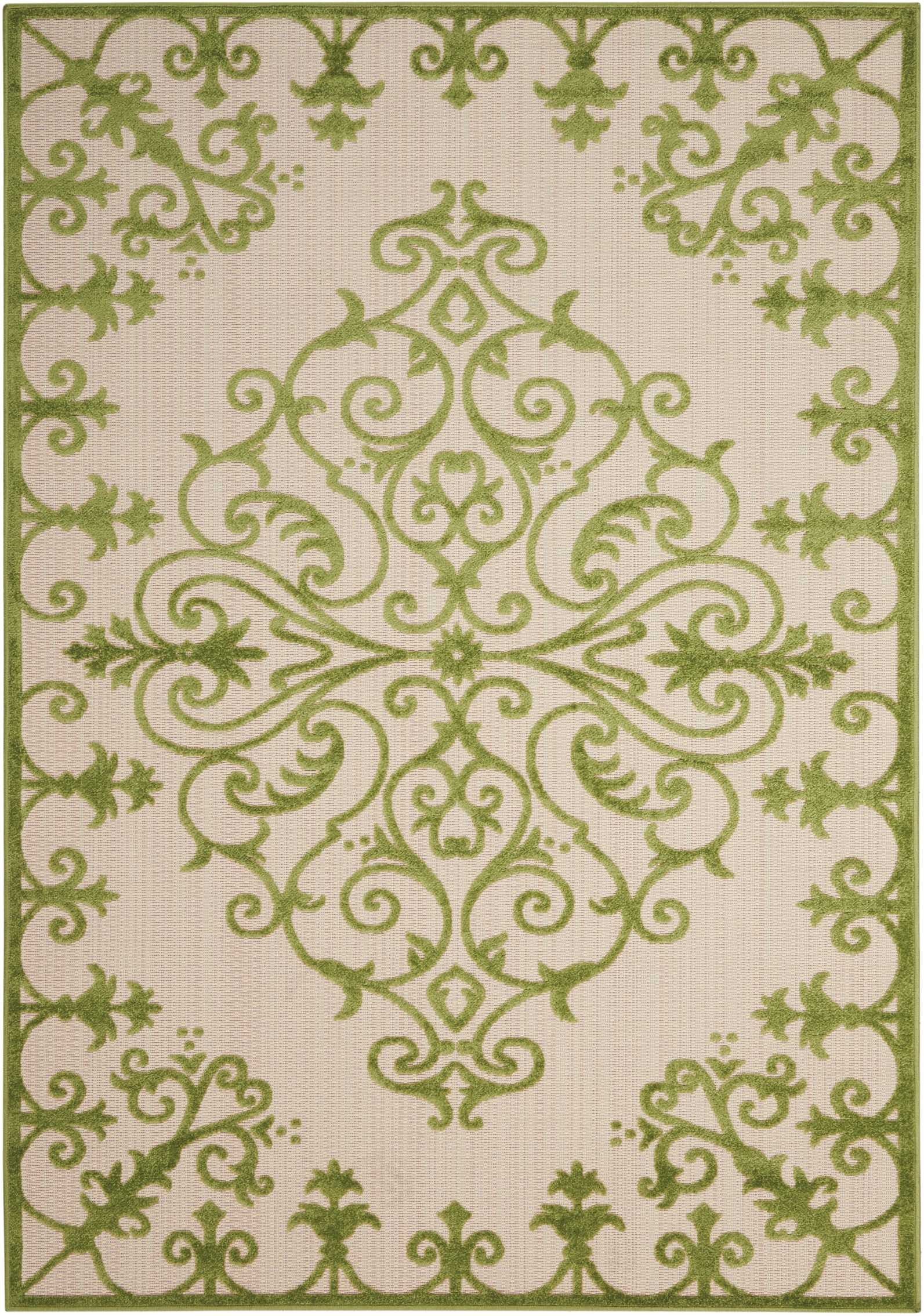 4鈥 X 6鈥 Green Medallion Indoor Outdoor Area Rug 4鈥 X 6鈥 Green Medallion