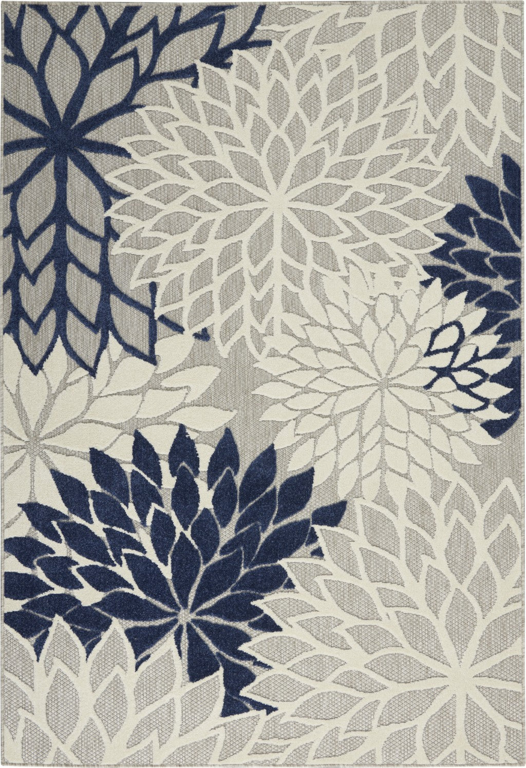 6鈥 X 9鈥 Ivory And Navy Indoor Outdoor Area Rug 6鈥 X 9鈥 Ivory And Navy