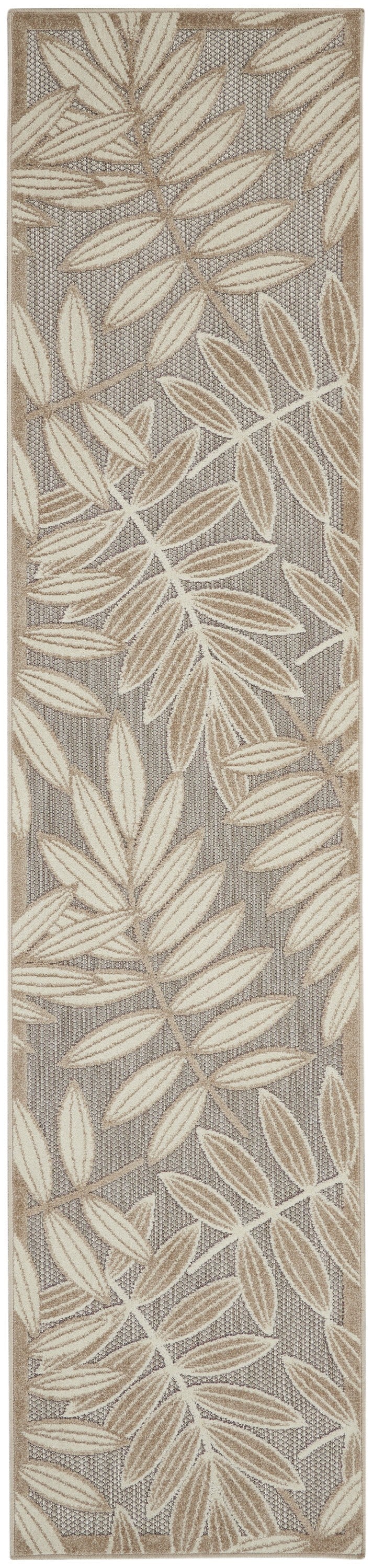 2鈥 X 10鈥 Natural Leaves Indoor Outdoor Runner Rug 2鈥 X 10鈥 Natural Leaves