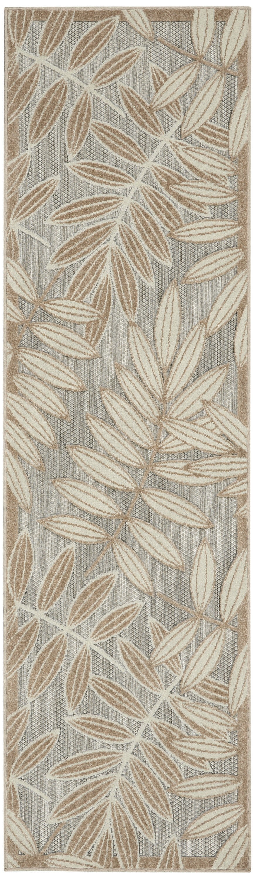 2鈥 X 8鈥 Natural Leaves Indoor Outdoor Runner Rug 2鈥 X 8鈥 Natural Leaves