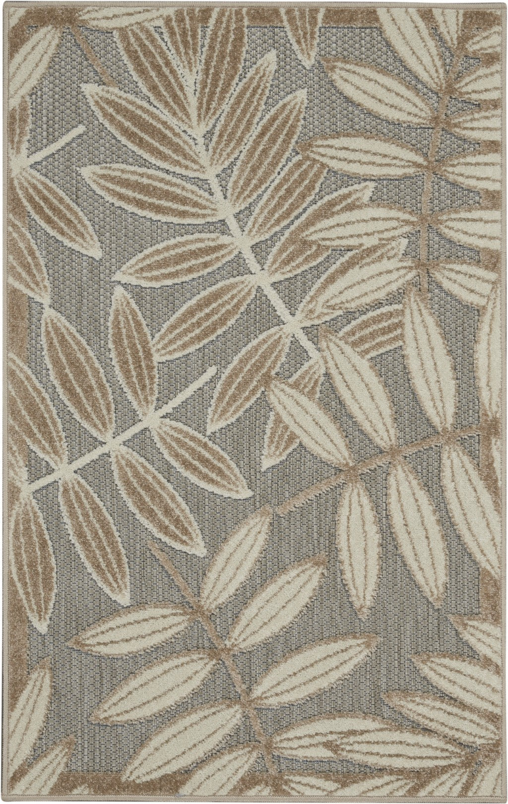 3鈥 X 4鈥 Natural Leaves Indoor Outdoor Area Rug 3鈥 X 4鈥 Natural Leaves