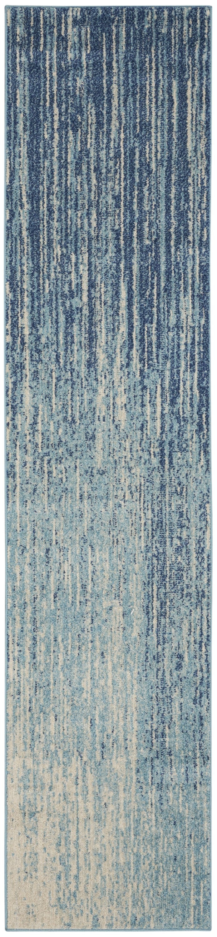 2鈥 X 10鈥 Navy And Light Blue Abstract Runner Rug 2鈥 X 10鈥 Navy And Light