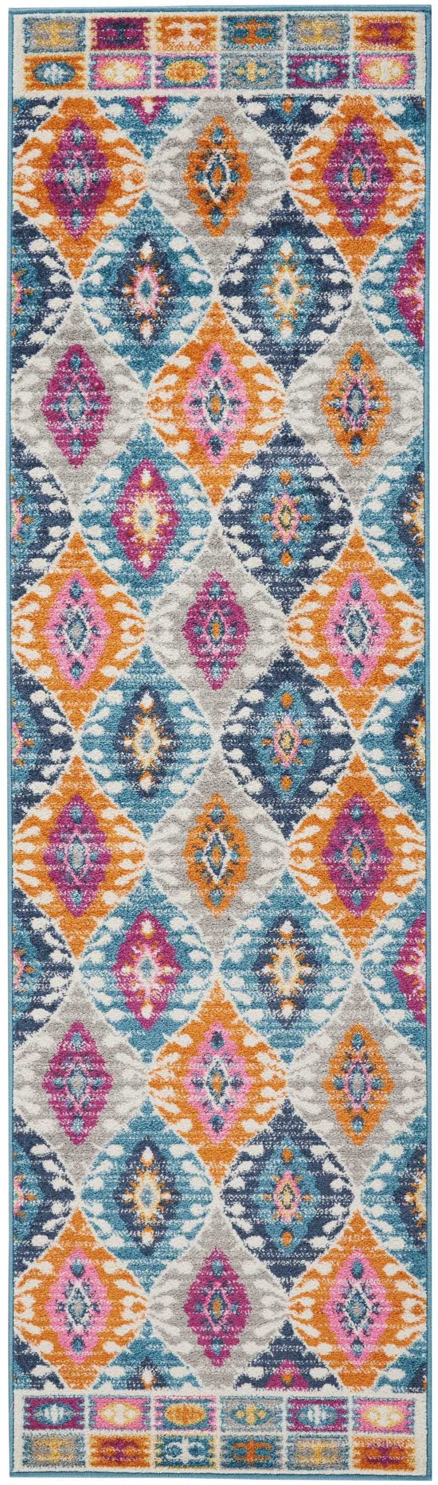 2鈥 X 8鈥 Multicolor Ogee Pattern Runner Rug 2鈥 X 8鈥 Multicolor Ogee Pattern