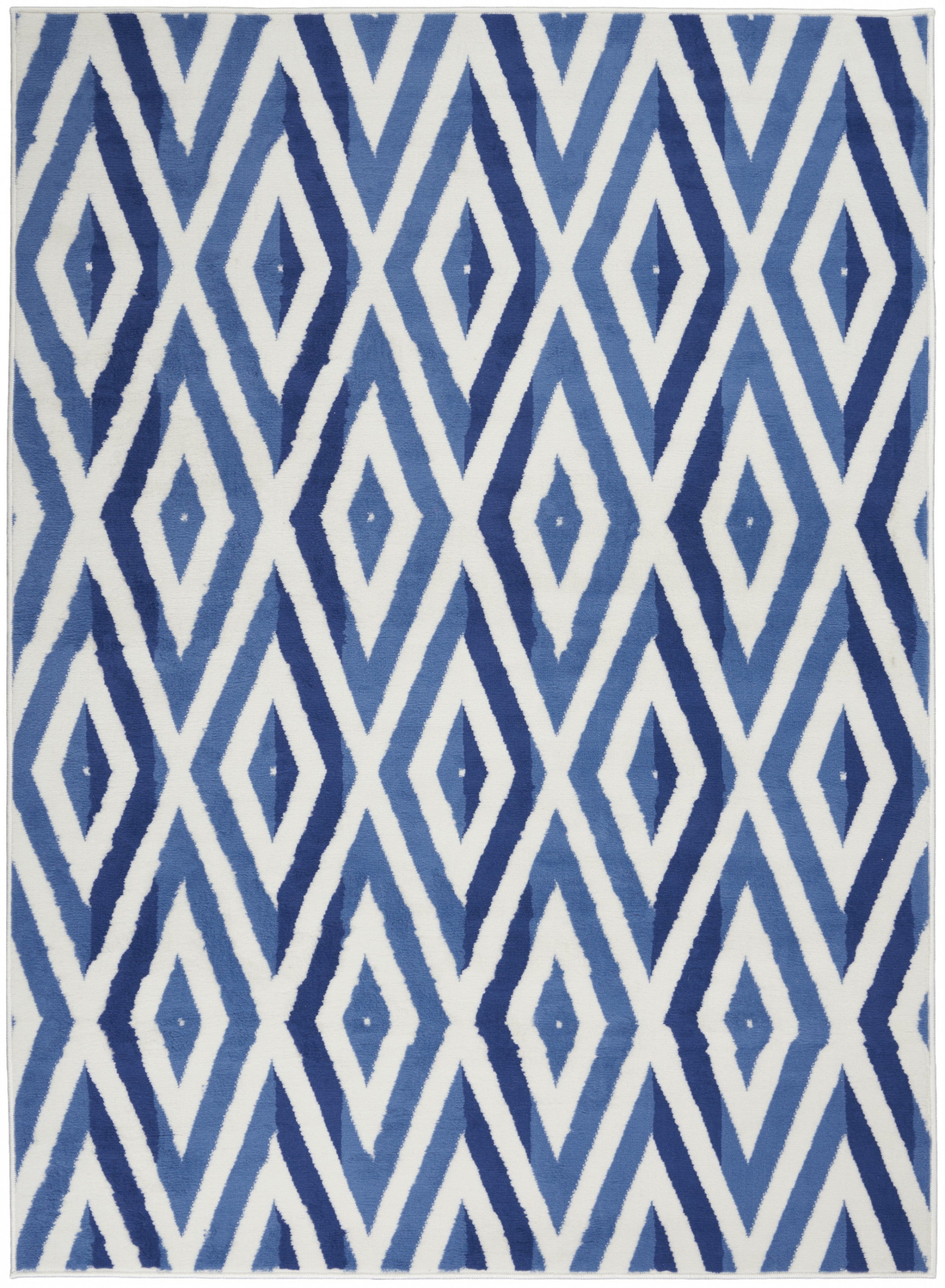 4鈥 X 6鈥 Ivory And Blue Diamond Area Rug 4鈥 X 6鈥 Ivory And Blue Diamond Area