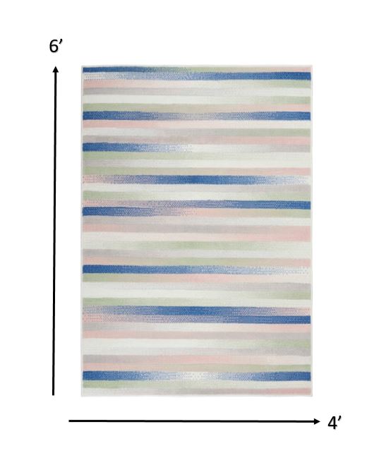 4鈥 X 6鈥 Ivory Halftone Stripe Area Rug 4鈥 X 6鈥 Ivory Halftone Stripe Area