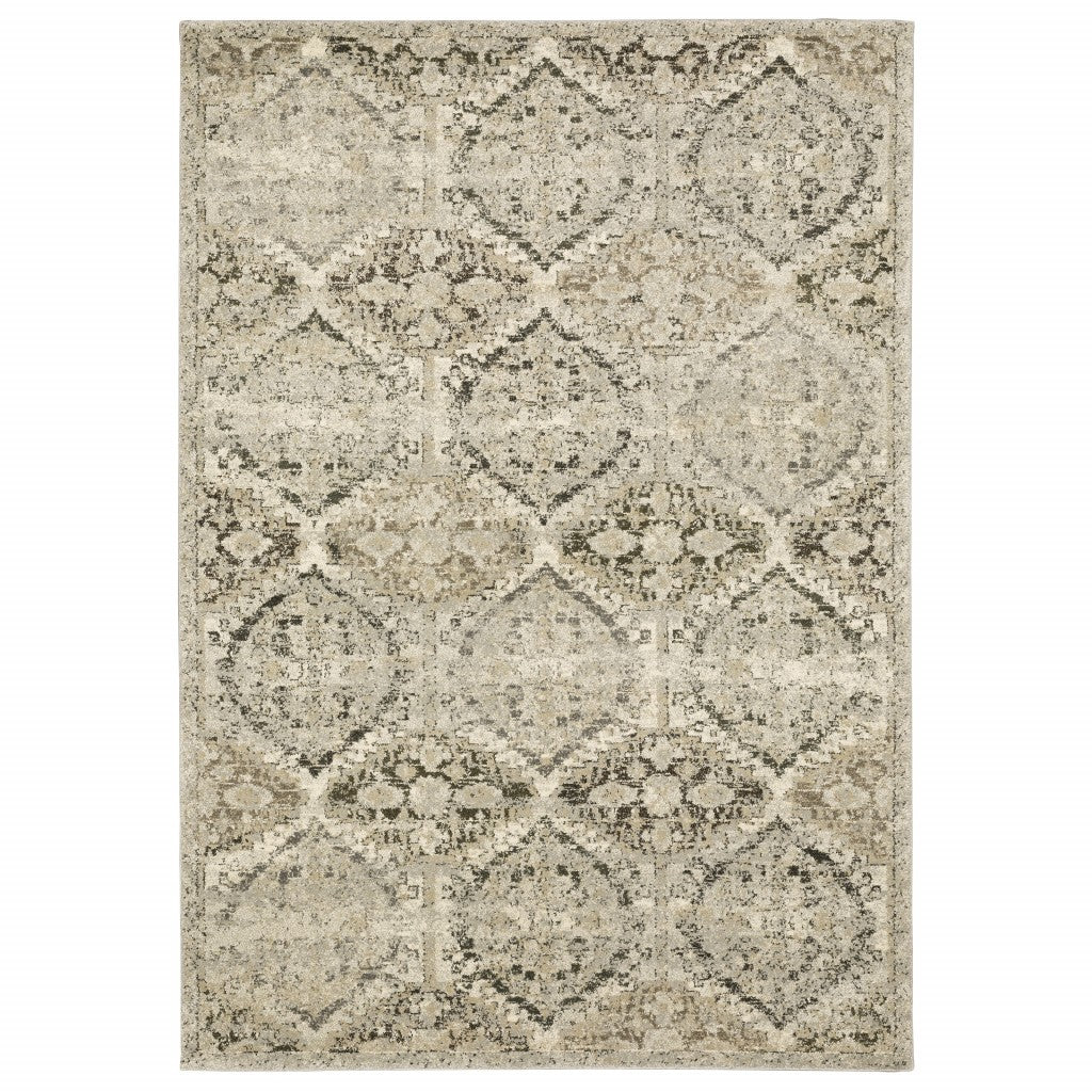 5鈥 X 8鈥 Ivory And Gray Floral Trellis Indoor Area Rug 5鈥 X 8鈥 Ivory And