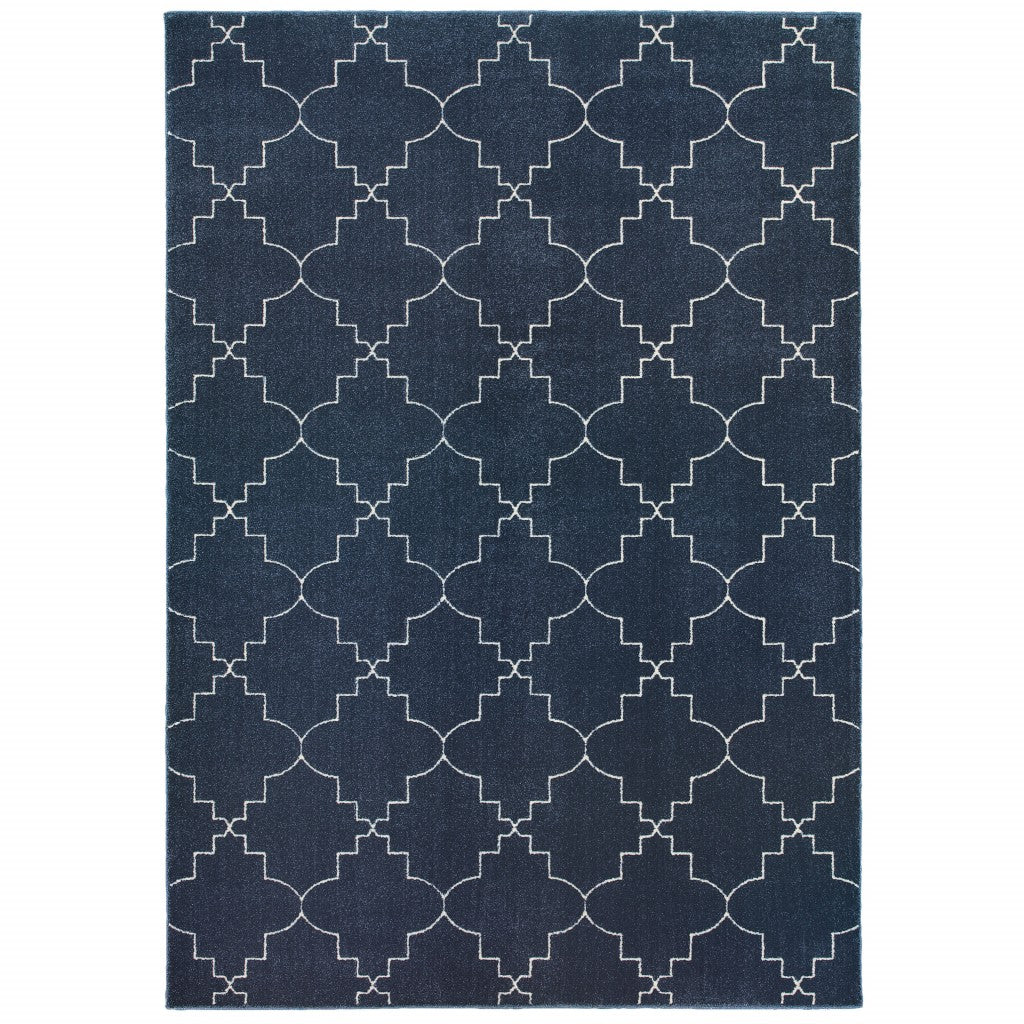 4鈥 X 6鈥 Blue And Ivory Trellis Indoor Area Rug 4鈥 X 6鈥 Blue And Ivory