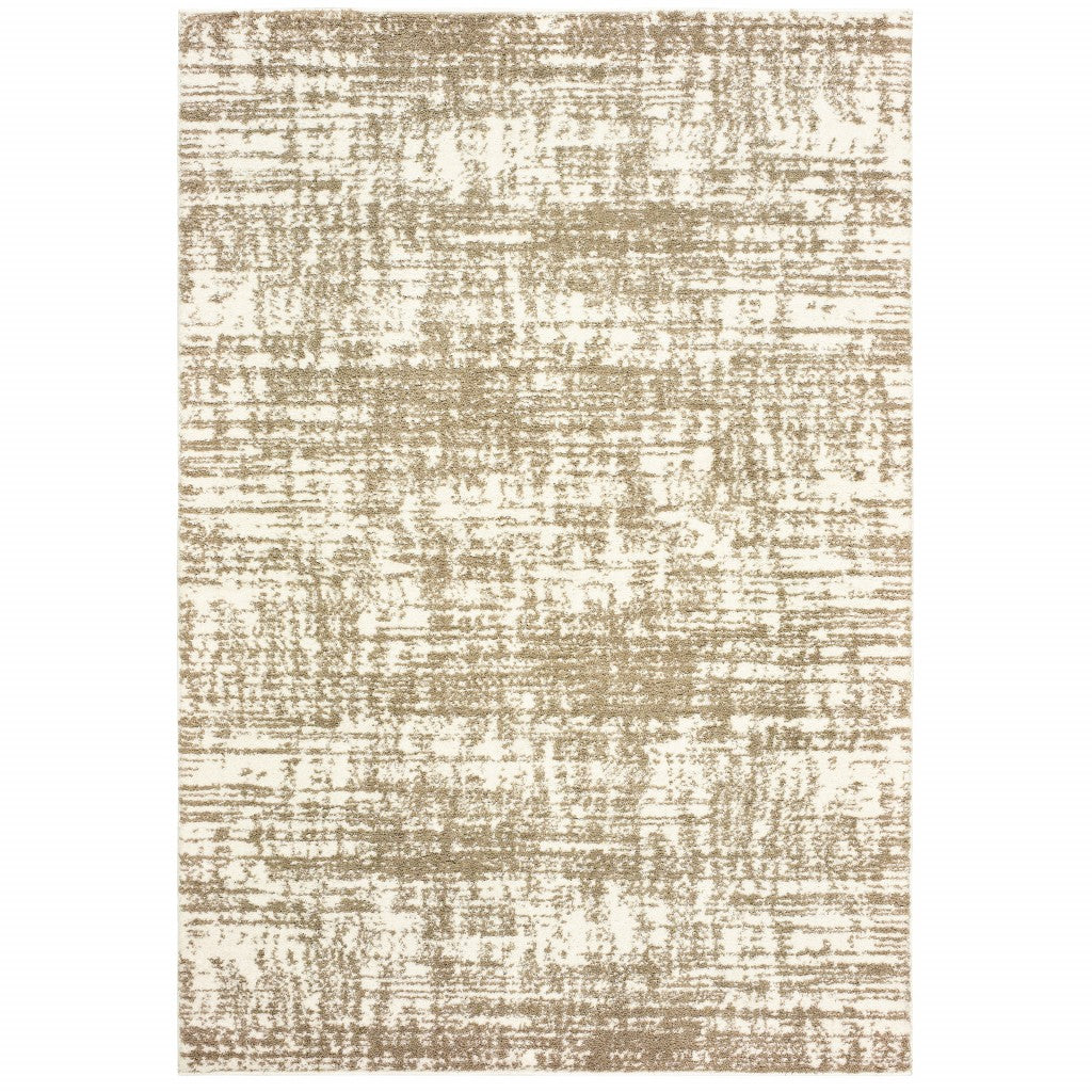 5鈥橷8鈥 Ivory And Gray Abstract Strokes Area Rug 5鈥橷8鈥 Ivory And Gray