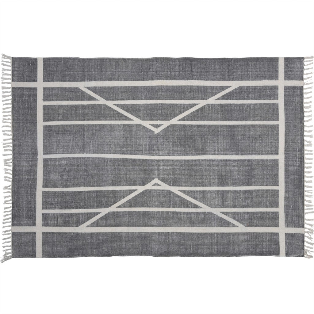 4鈥 X 6鈥 Gray And Cream Geometric Area Rug 4鈥 X 6鈥 Gray And Cream Geometric