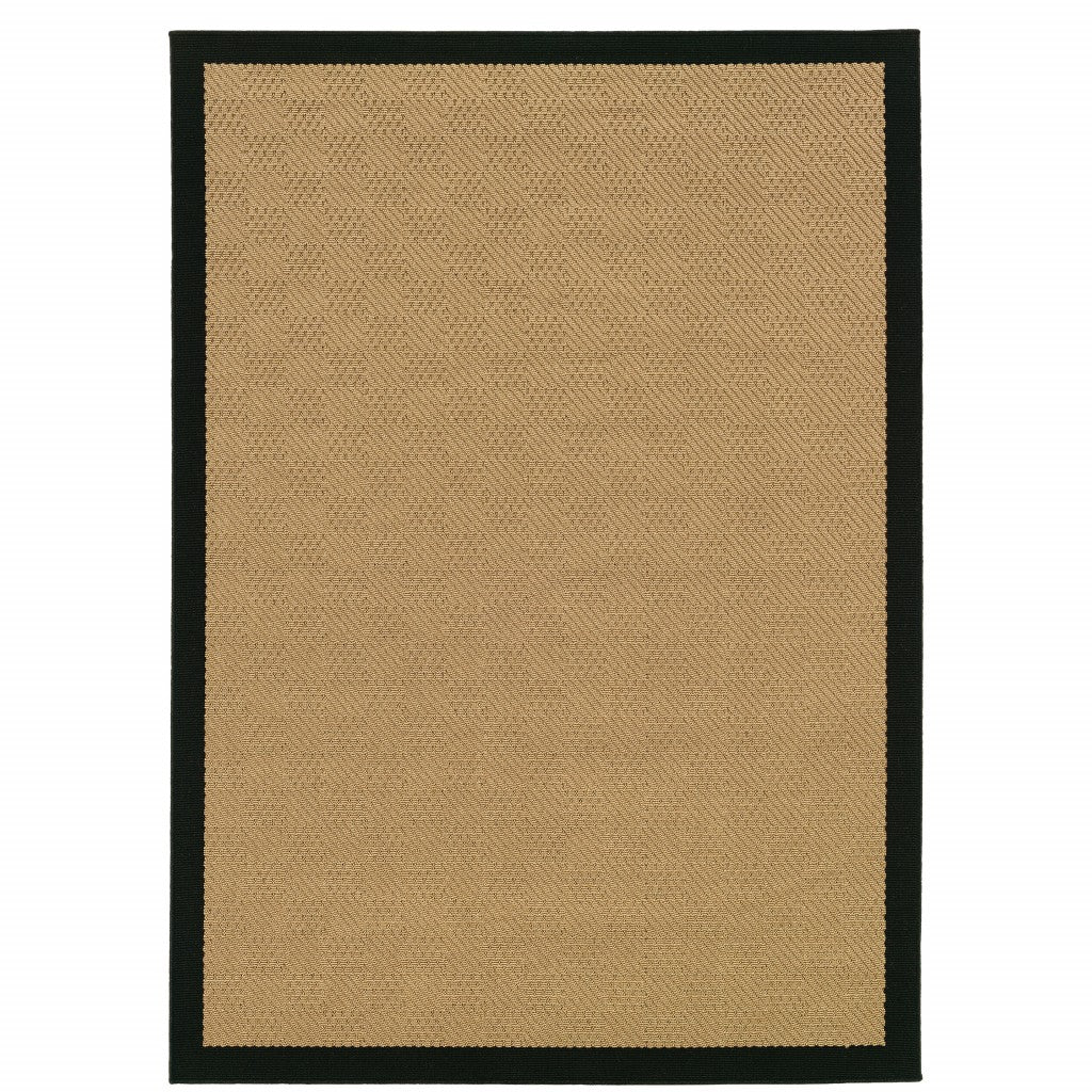 4鈥橷6鈥 Beige And Black Plain Indoor Outdoor Area Rug 4鈥橷6鈥 Beige And Black