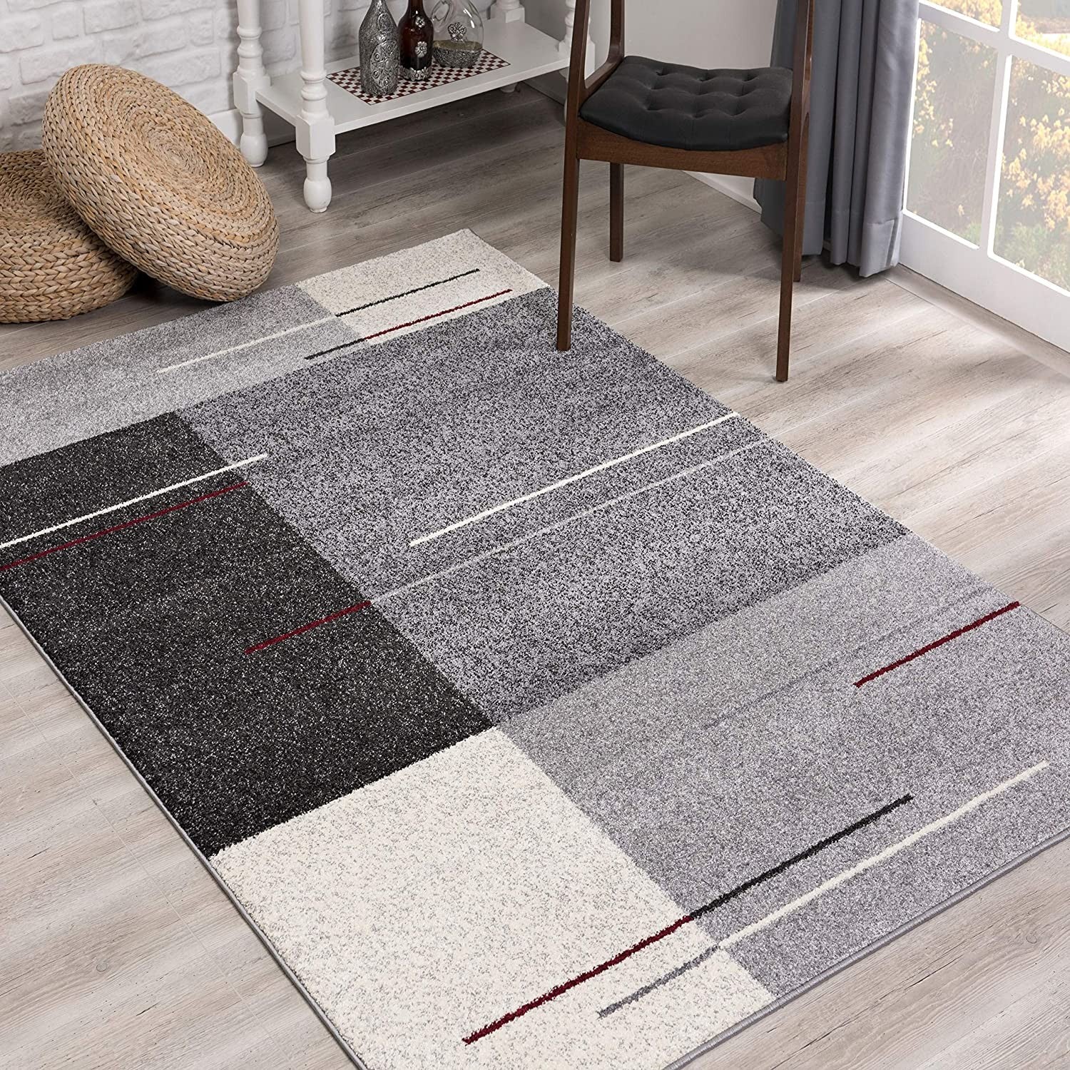 4鈥 X 6鈥 Gray Modern Geometric Area Rug 4鈥 X 6鈥 Gray Modern Geometric Area