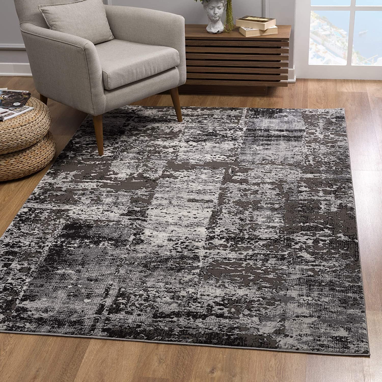 4鈥 X 6鈥 Gray Modern Abstract Area Rug 4鈥 X 6鈥 Gray Modern Abstract Area Rug