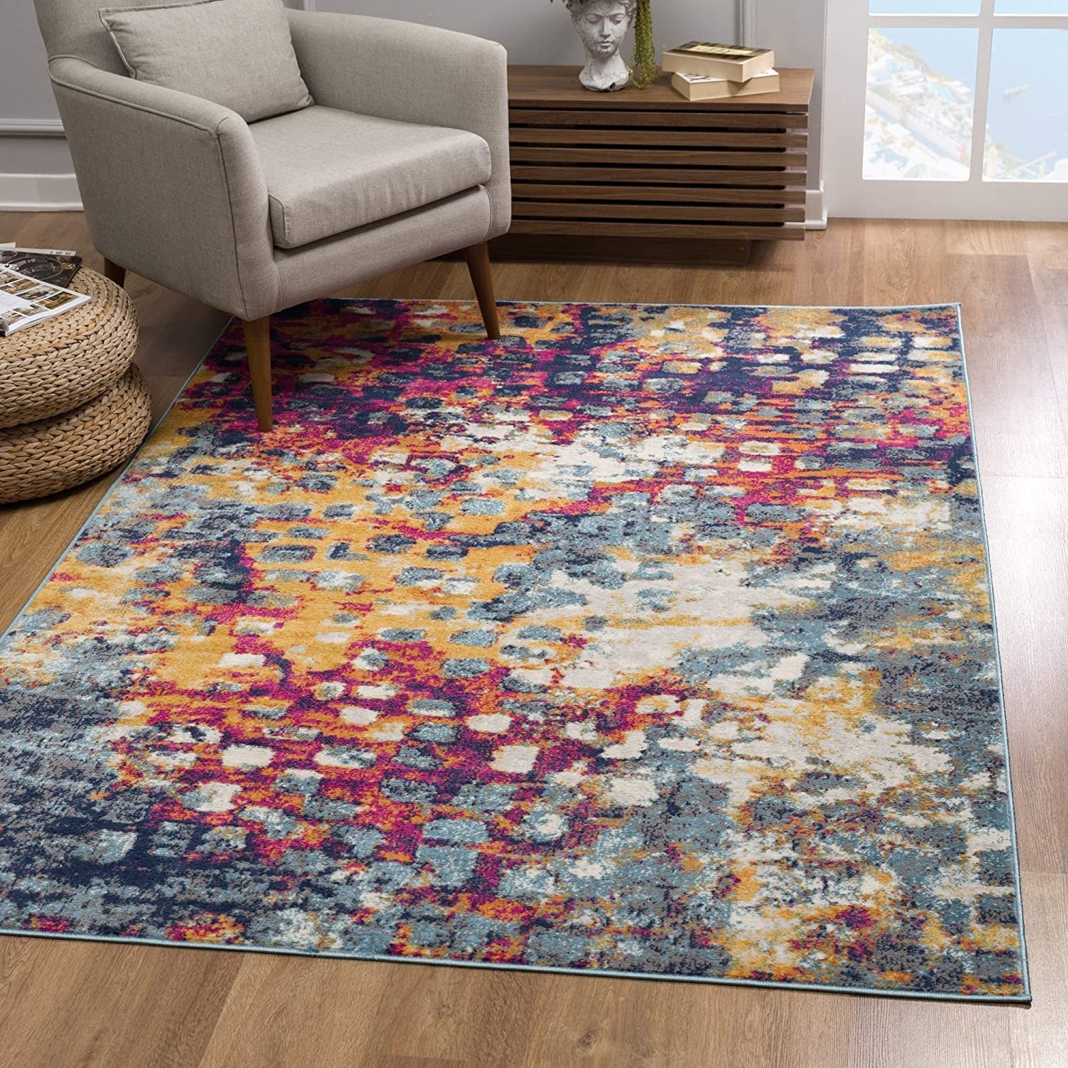 5鈥 X 8鈥 Multicolored Abstract Painting Area Rug 5鈥 X 8鈥 Multicolored