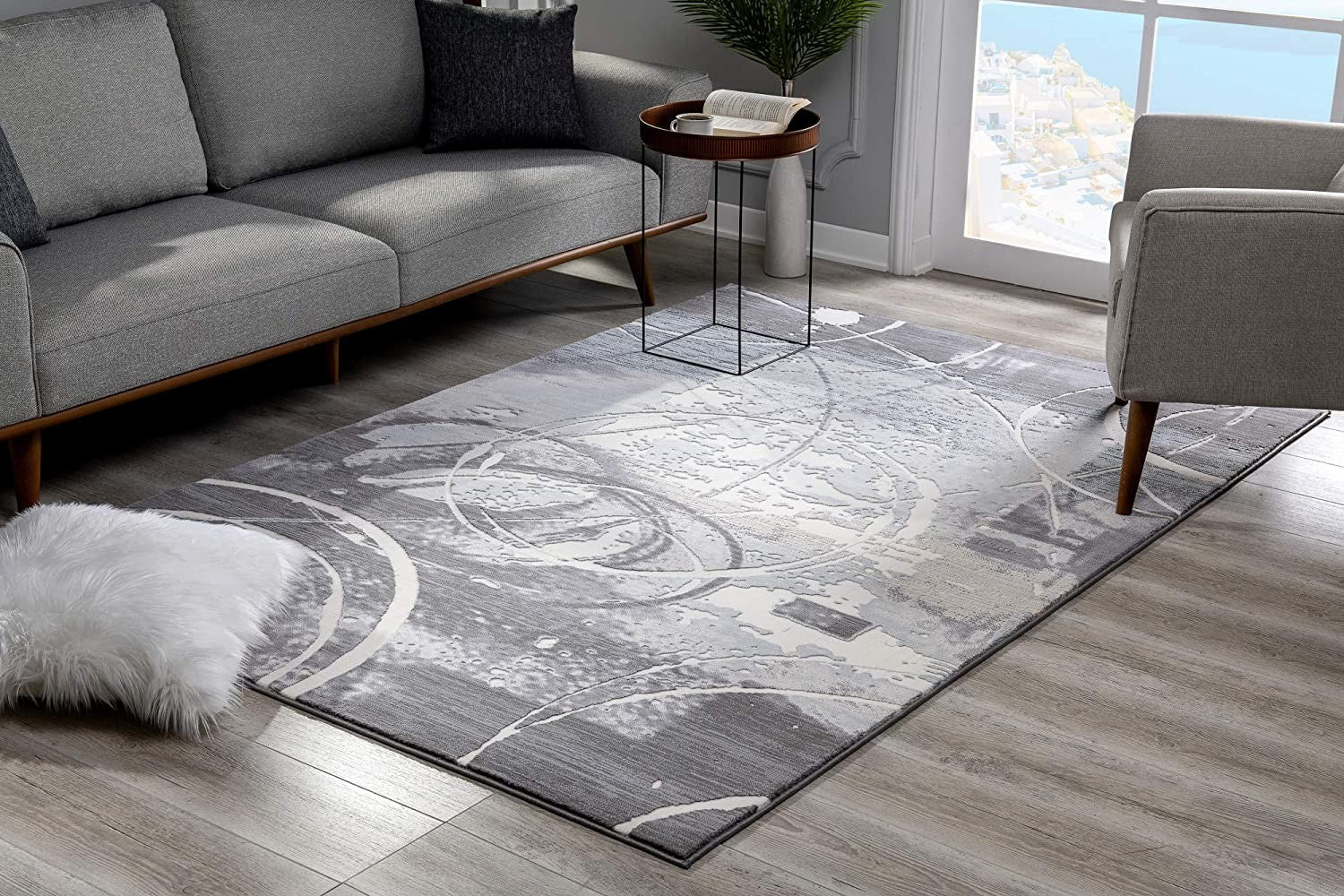 5鈥 X 8鈥 Gray Abstract Splatter Area Rug 5鈥 X 8鈥 Gray Abstract Splatter Area