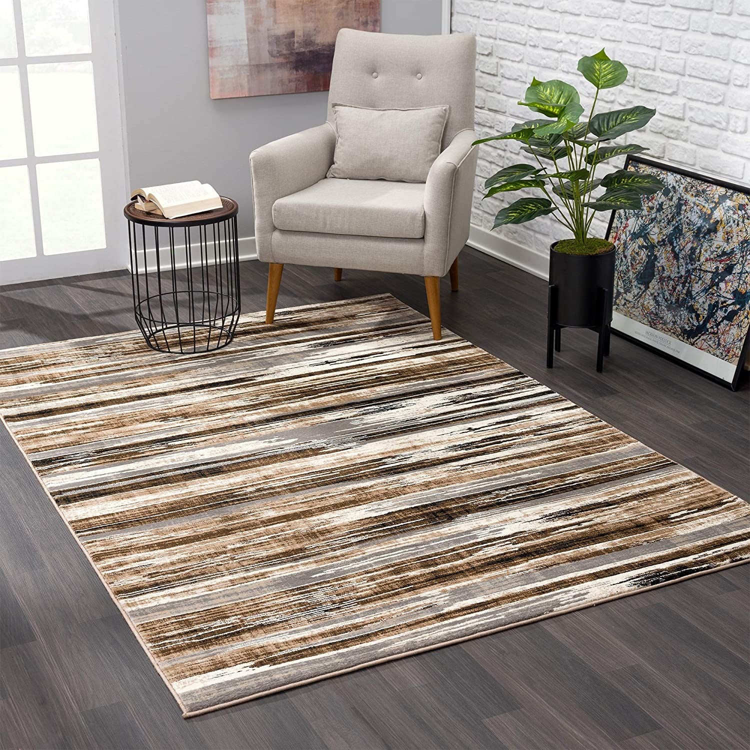 4鈥 X 6鈥 Beige Rustic Strokes Area Rug 4鈥 X 6鈥 Beige Rustic Strokes Area Rug