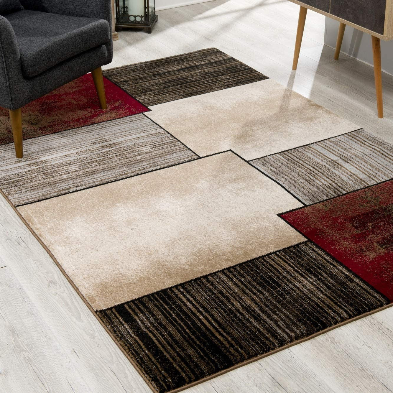 8鈥 X 11鈥 Brown Overlapped Blocks Area Rug 8鈥 X 11鈥 Brown Overlapped Blocks