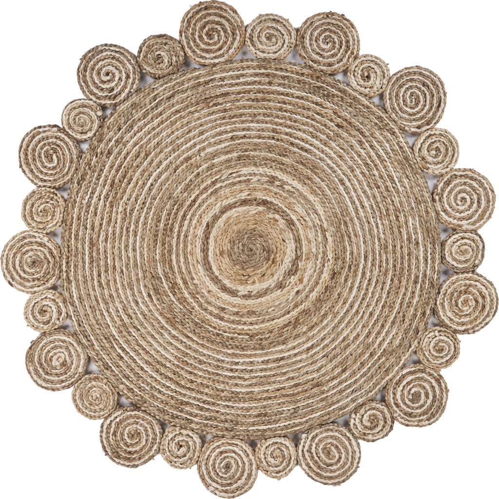 8鈥 Round Natural Coiled Area Rug 8鈥 Round Natural Coiled Area Rug