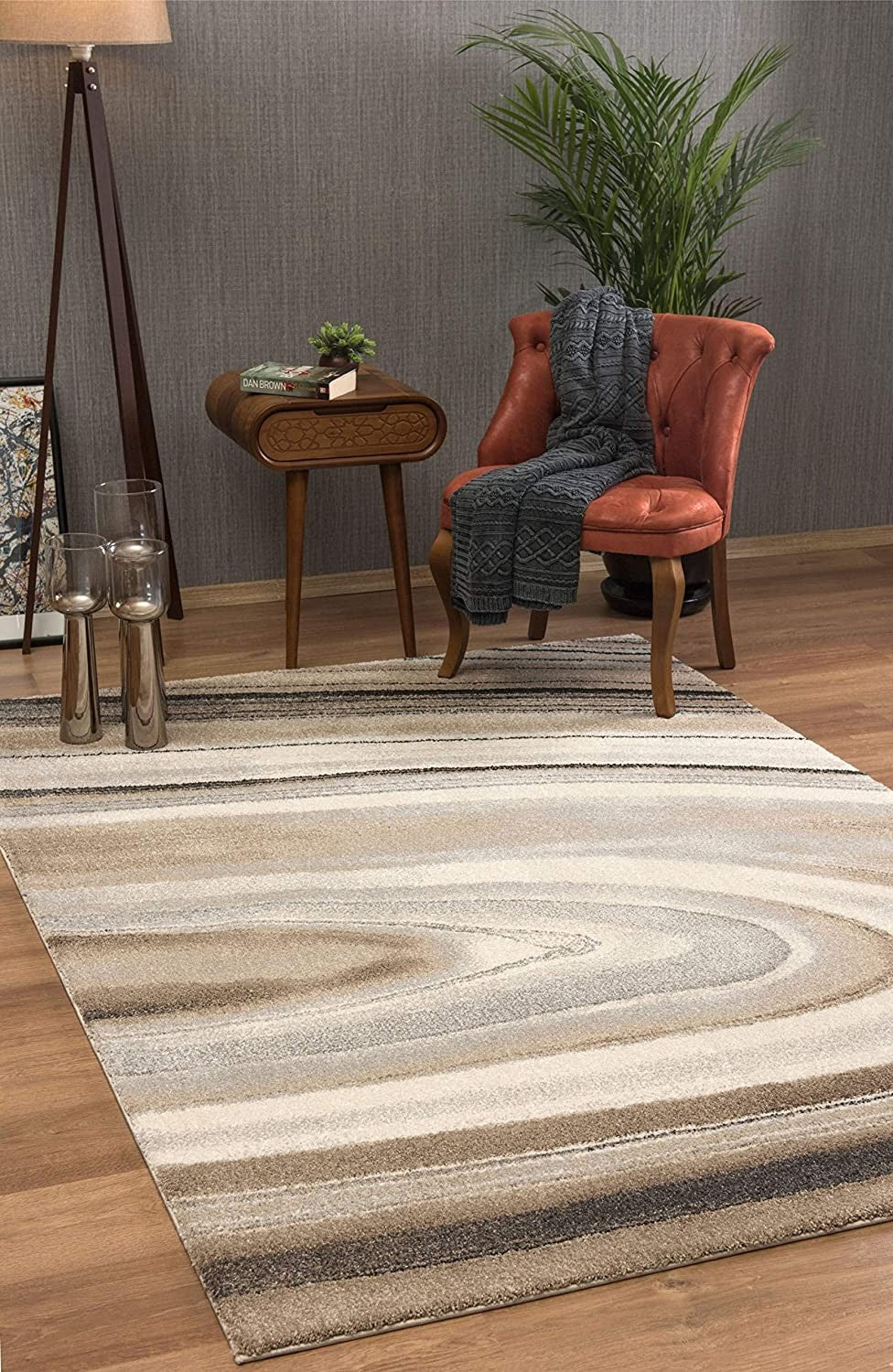 8鈥 x 11鈥 Cream and Tan Abstract Marble Area Rug 8鈥 x 11鈥 Cream and Tan