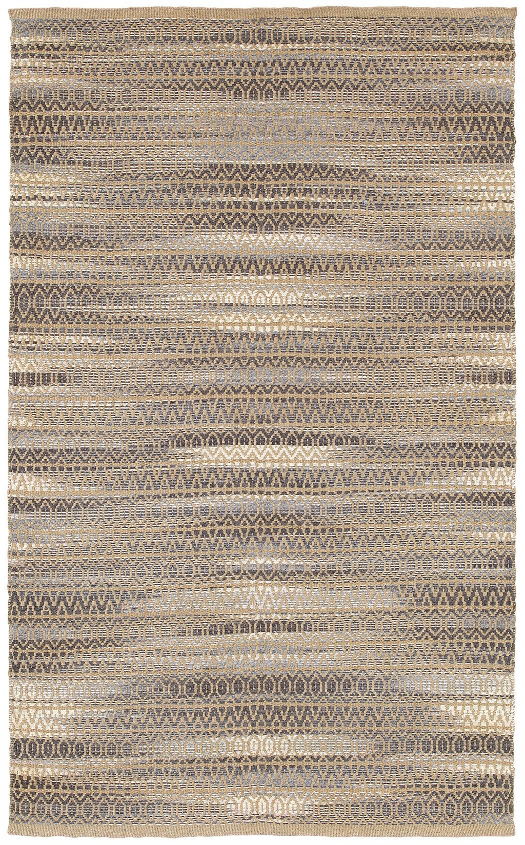 9鈥 x 12鈥 Gray and Tan Striated Runner Rug 9鈥 x 12鈥 Gray and Tan Striated