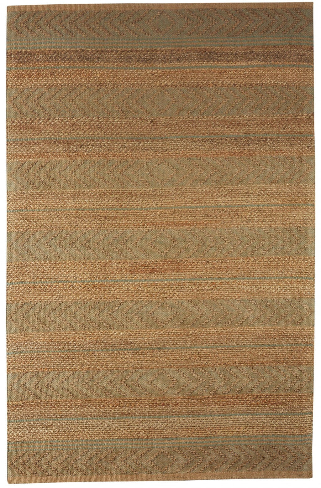 8鈥 x 10鈥 Seafoam and Tan Bohemian Striped Area Rug 8鈥 x 10鈥 Seafoam and Tan