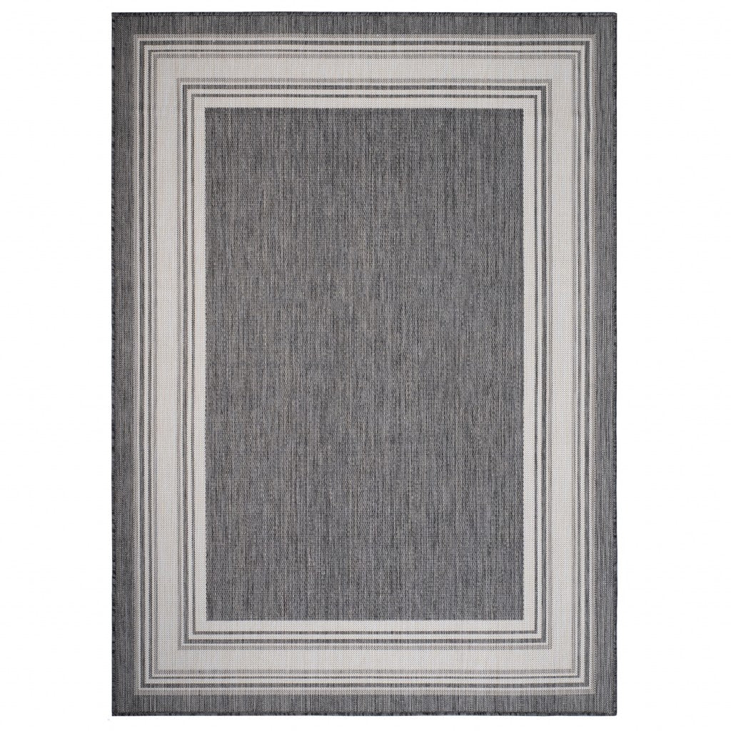 8鈥 x 10鈥 Gray Framed Indoor Outdoor Area Rug 8鈥 x 10鈥 Gray Framed Indoor