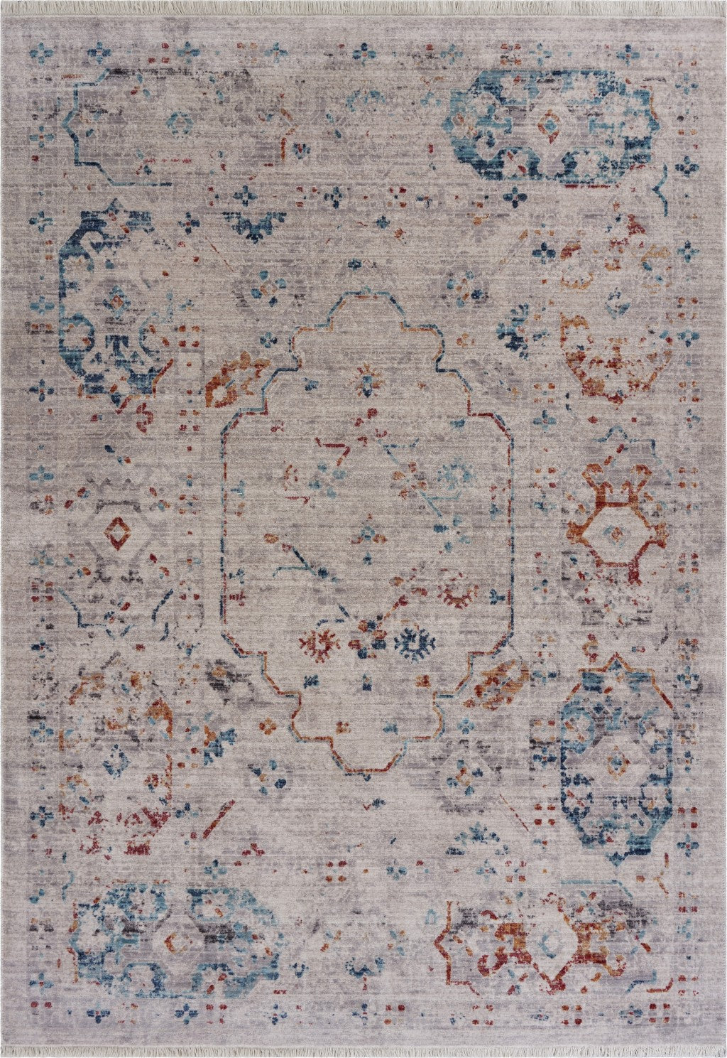 5鈥 x 8鈥 Beige Distressed Floral Area Rug 5鈥 x 8鈥 Beige Distressed Floral