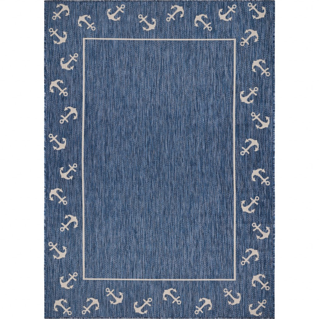 8鈥 x 10鈥 Navy Anchor Indoor Outdoor Area Rug 8鈥 x 10鈥 Navy Anchor Indoor