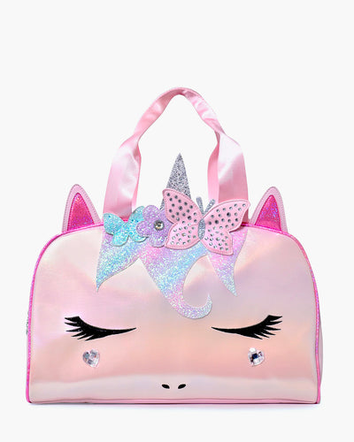 Miss Gwen Unicorn Plush Heart-Printed Medium Duffle Bag