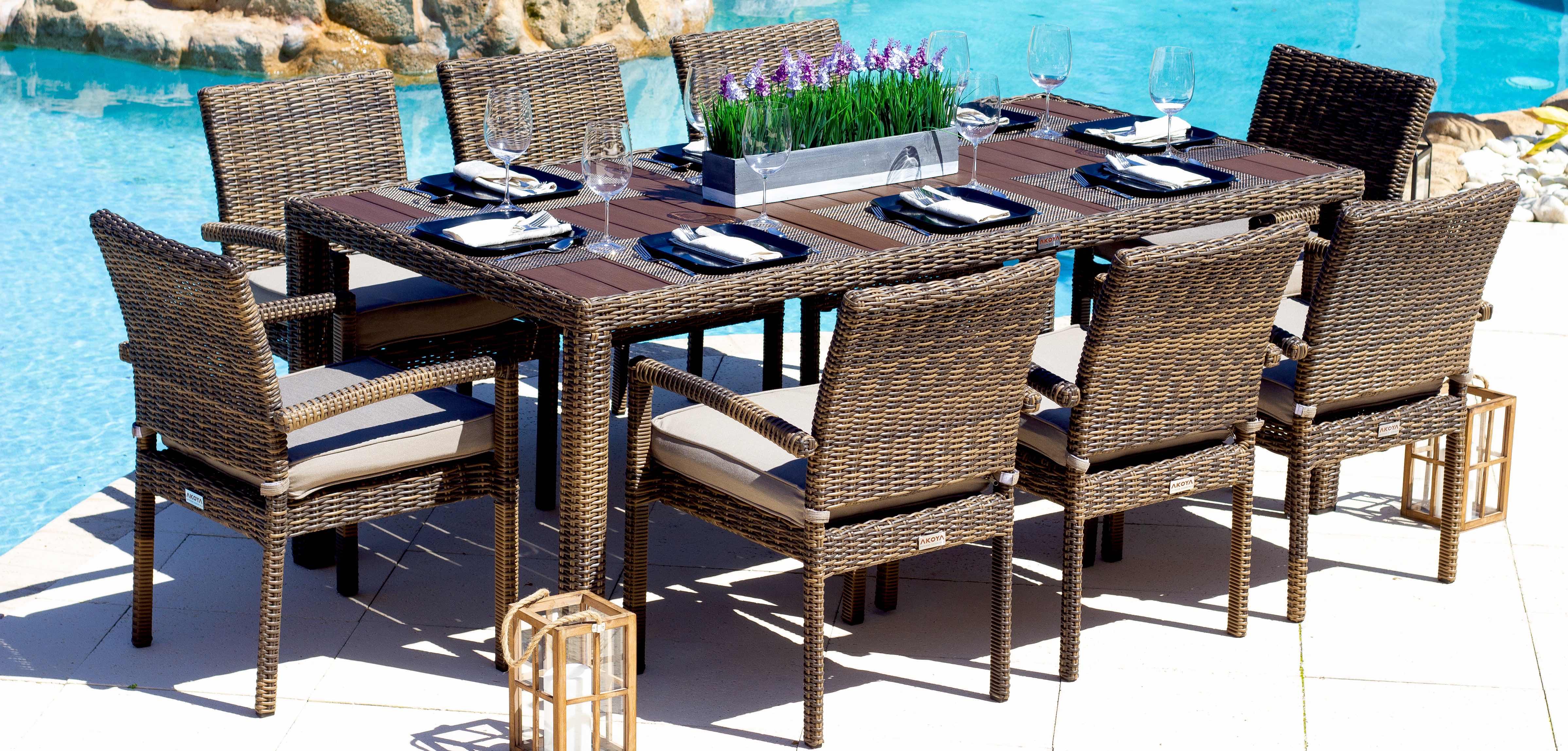 rectangle outdoor table and chairs