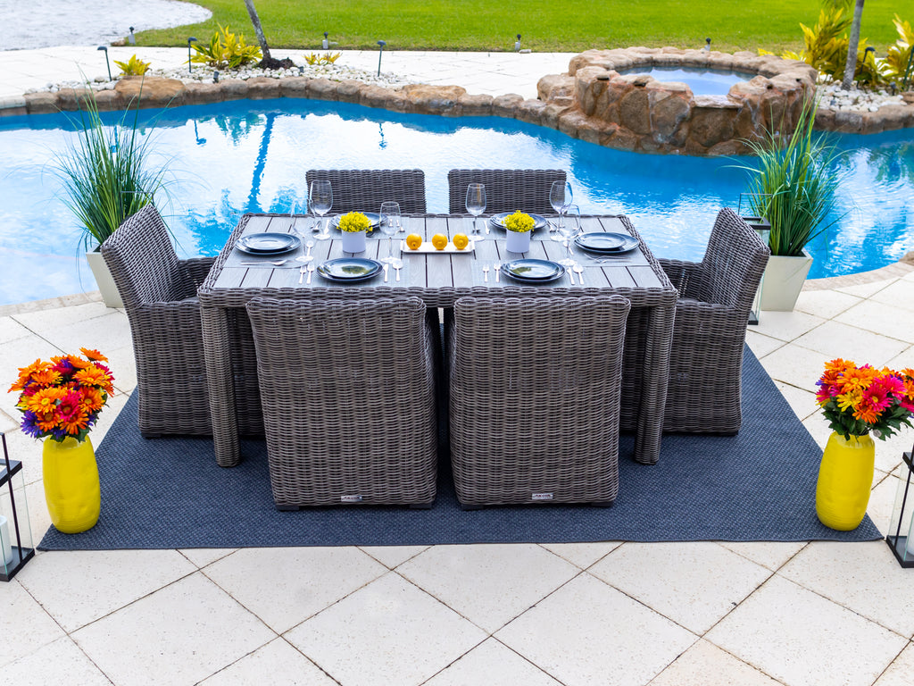 gray outdoor dining furniture