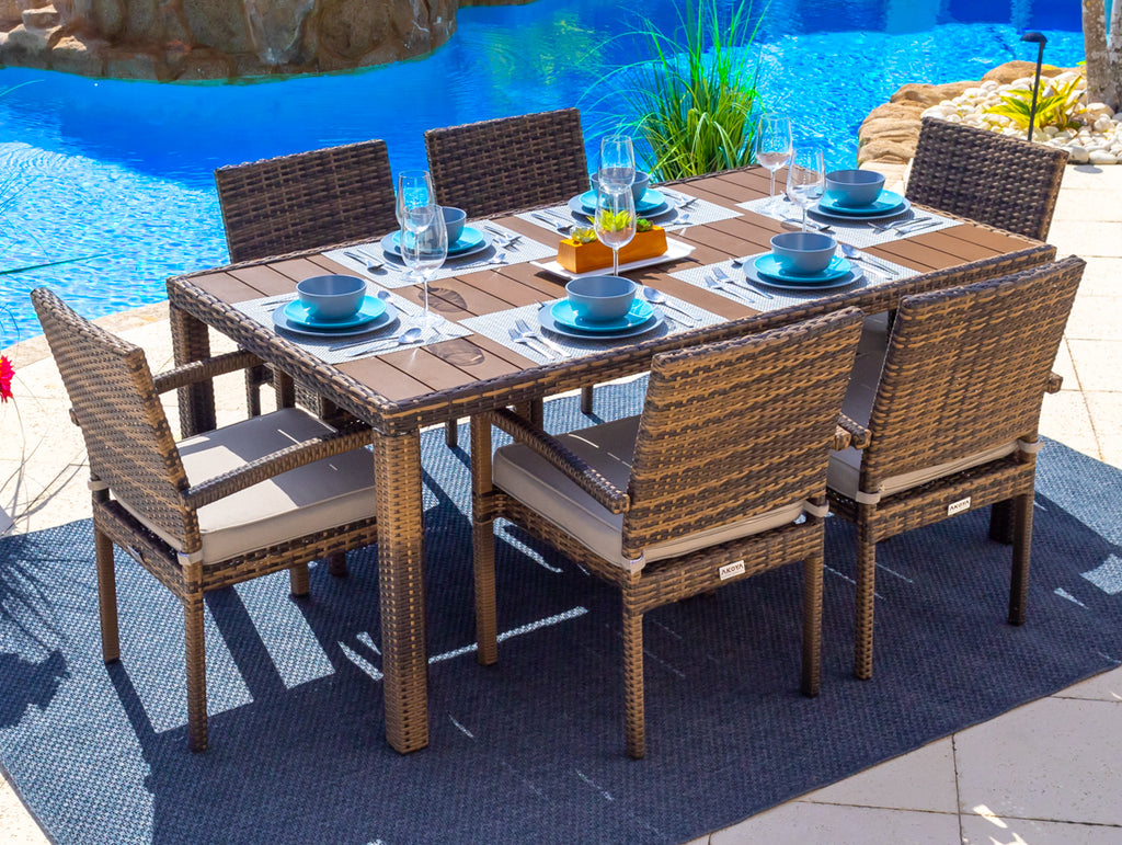 sorrento outdoor 7 piece dining set