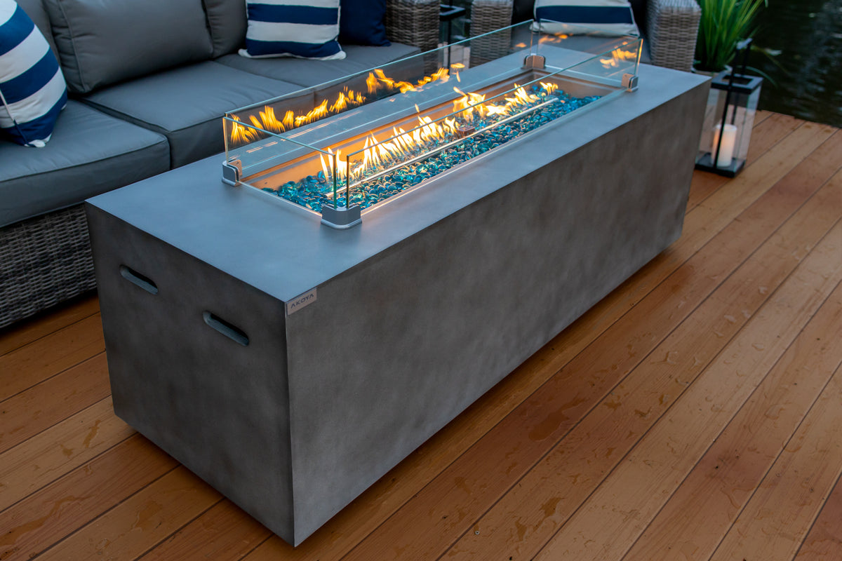 concrete propane fire pit table