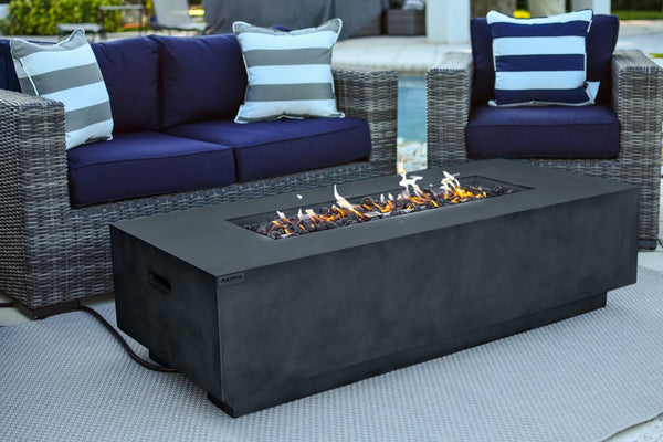 56'' Rectangular Fire Pit Table in Gray#N#– Shop4Patio.com