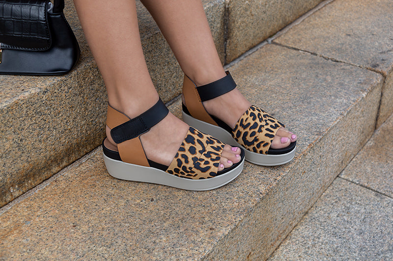 leopard print platform sandals