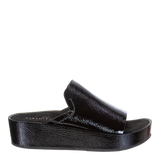 black platform sandal patent flatform reno