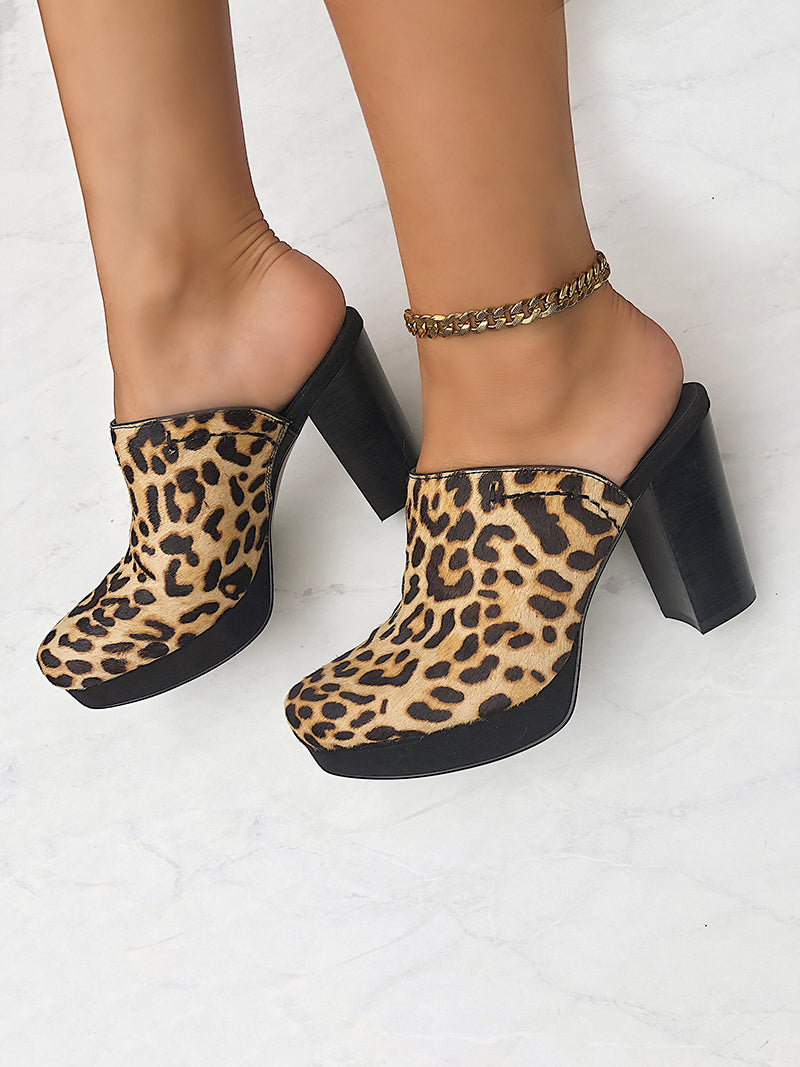 leopard print mules