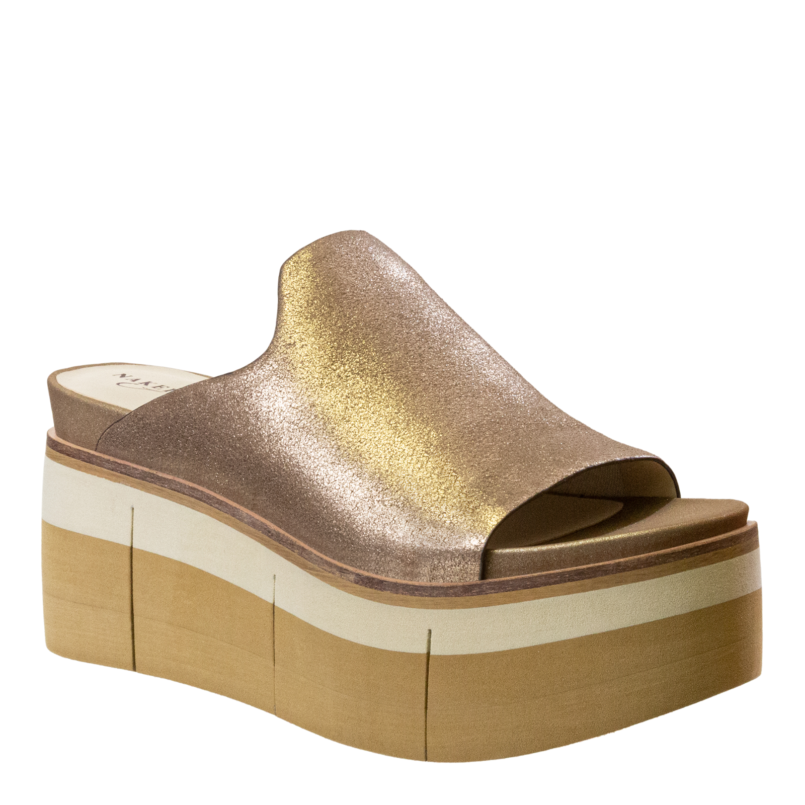 FLOW in GOLD Platform Sandals - Nakedfeet Shoes product image