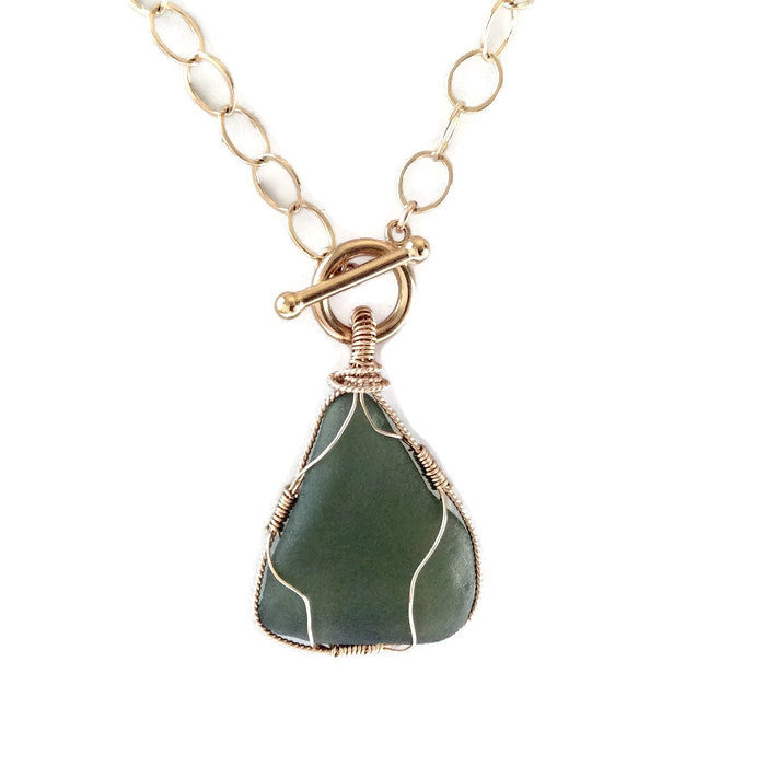 Sea Glass Toggle Necklace - Van Der Muffin's Jewels