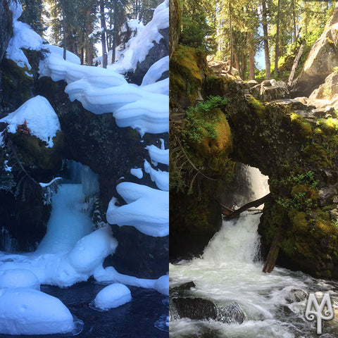 Winter / Summer at Arch Falls, Hyalite Creek Trail, Bozeman, Montana