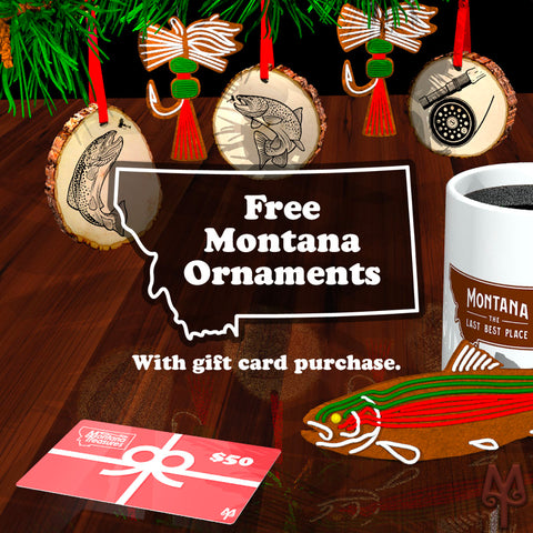 Free Montana themed, Christmas tree ornament with a gift card purchase