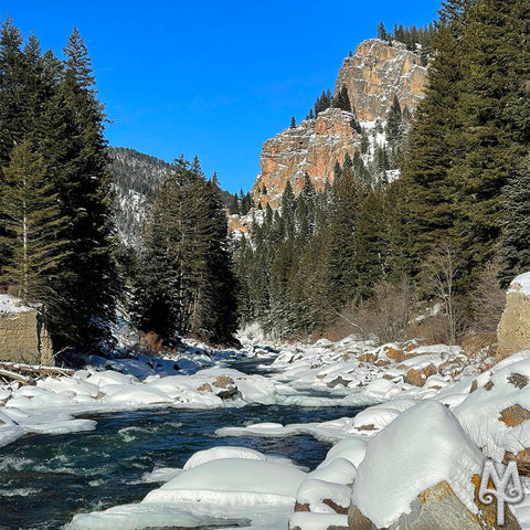 Winter In The Gallatin River Canyon, photo by Montana Treasures