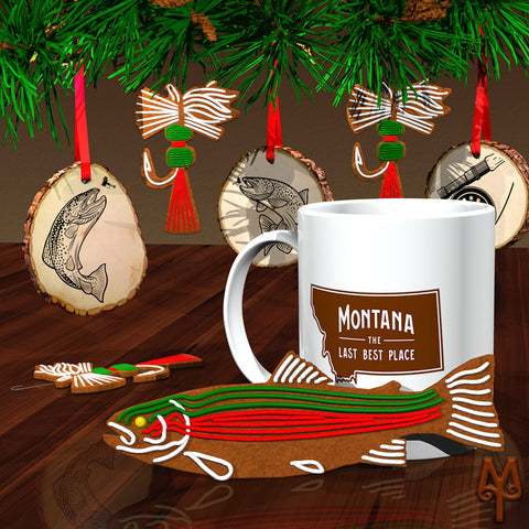Fly Fishing Themed Gingerbread Cookie Designs by Montana Treasures