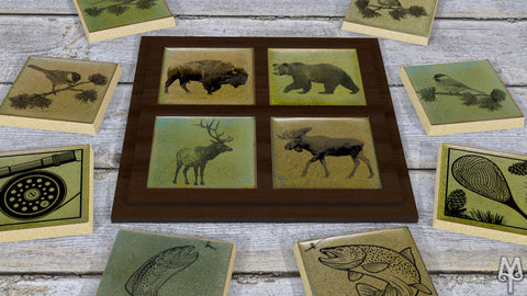 Illustrated Wildlife Tiles by Montana Treasures