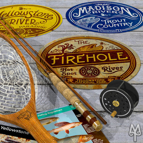 Vintage Fly Fishing Wall Signs by Montana Treasures