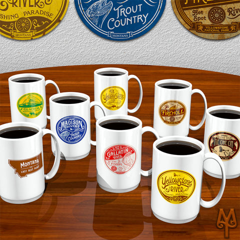 Montana Fly Fishing Coffee Mugs by Montana Treasures