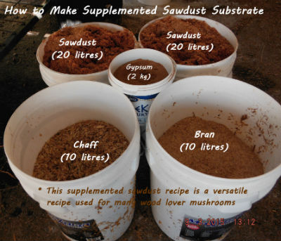 A supplemented sawdust mix
