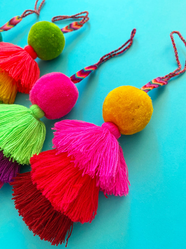 Large pom pom tassel - bright colors – MesaChic